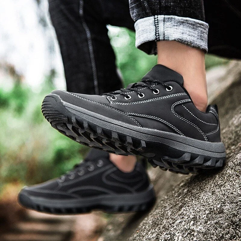 Hot Leather Security Boots Big Size Man Caterpillar Boots Casual Autumn Shoes Platforms Male Climbing Footwear Low Top Flats