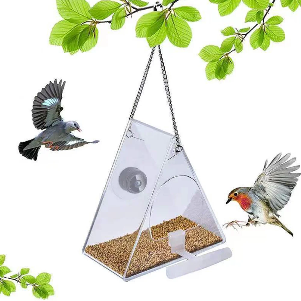 Outdoor smart hanging bird feeder with camera