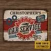 Nom personnalis&eacute;&nbsp;: service de voiture de garage - Panneaux en &eacute;tain m&eacute;tallique