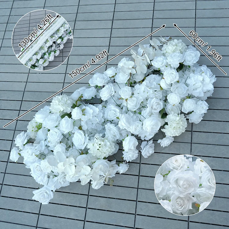 A875601 Pure White Series Floral Row Arrangement Decor Wedding Arch Frame