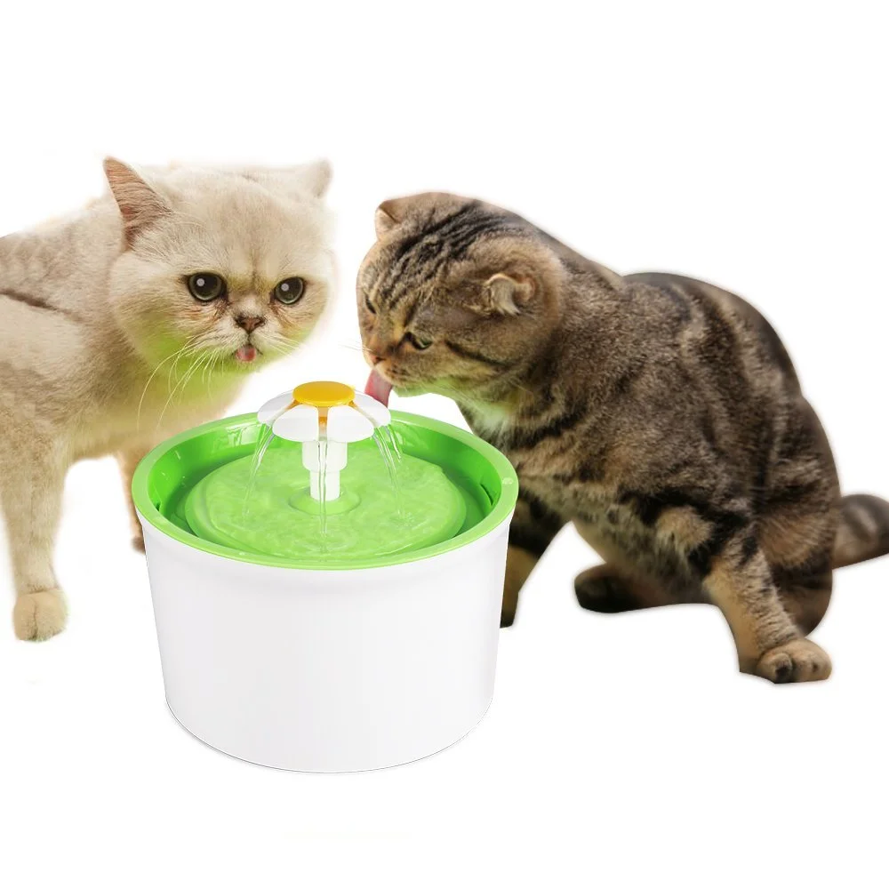 Automatic Cat Dog Pet Water Fountain Bowl Drinking Flower Dispenser Drink With Filters