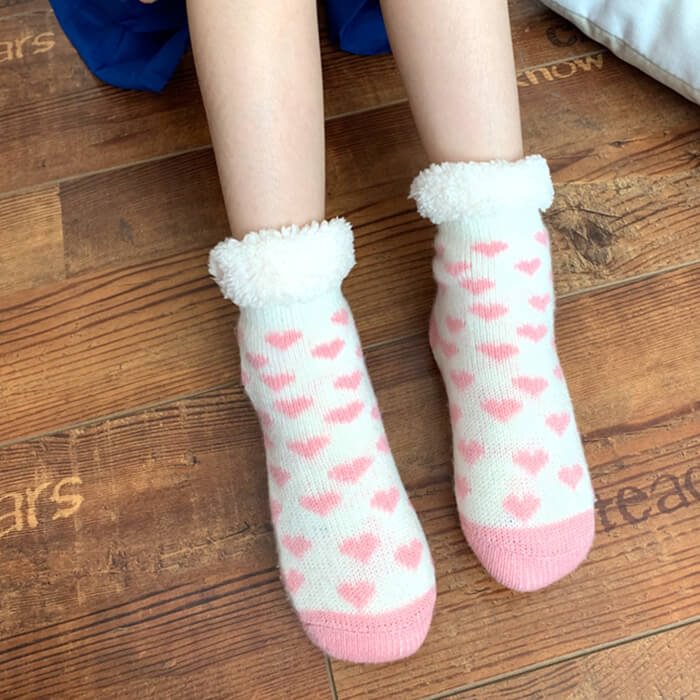 Children Christmas Slipper Socks with Grippers Fleecelined Crochet