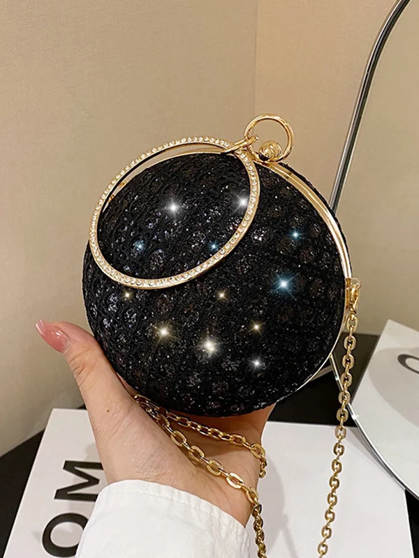 Shiny Rhinestone Geometric Chains Handbags Evening Bags & Clutches Crossbody Bags Bags Accessories Bags