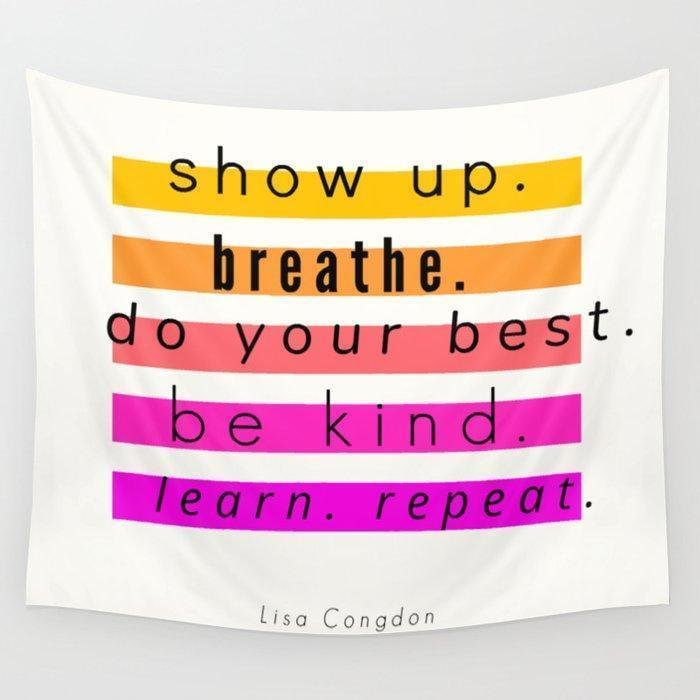 Show Up Motivational Quote Wall Tapestry Exclusive At Wallart Eshop