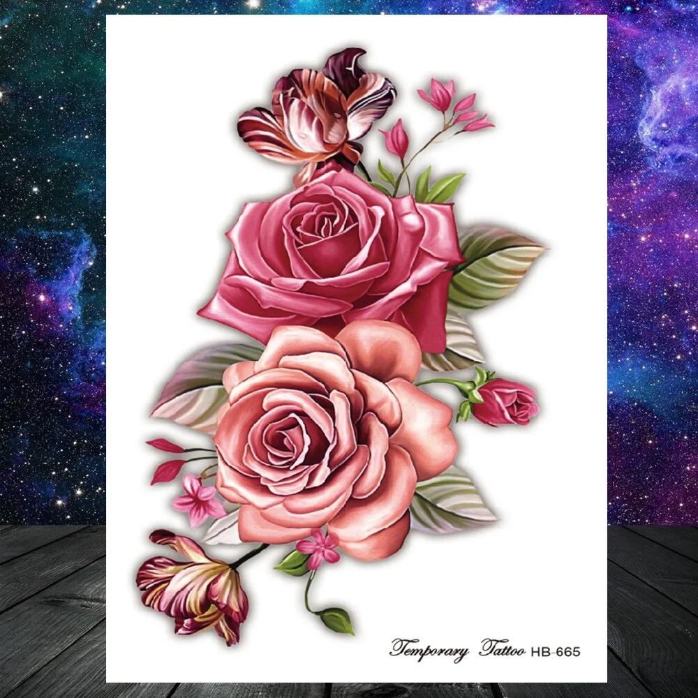 Watercolor Lavender Reed Morning Glory Flower Tattoos Temporary Women Sexy Custom Tattoo Stickers Flash Fake Girls Tato Ankle