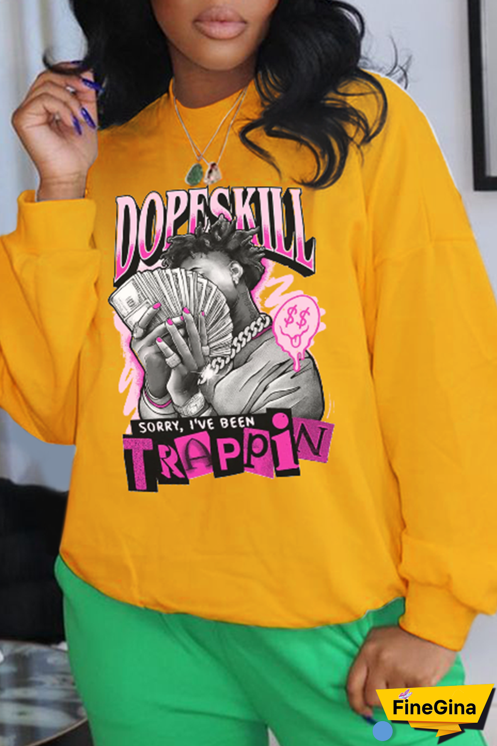 Blue Casual Daily Print Patchwork O Neck Tops