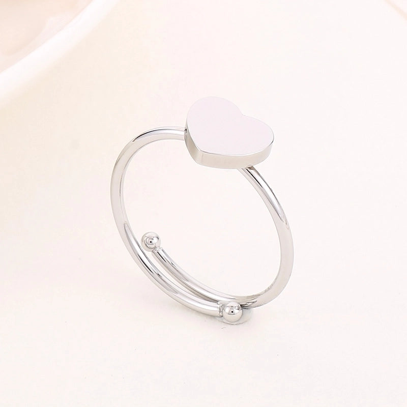 Titanium Steel 18K Gold Plated Rose Gold Plated Minimalist Plating Heart Shape Rings