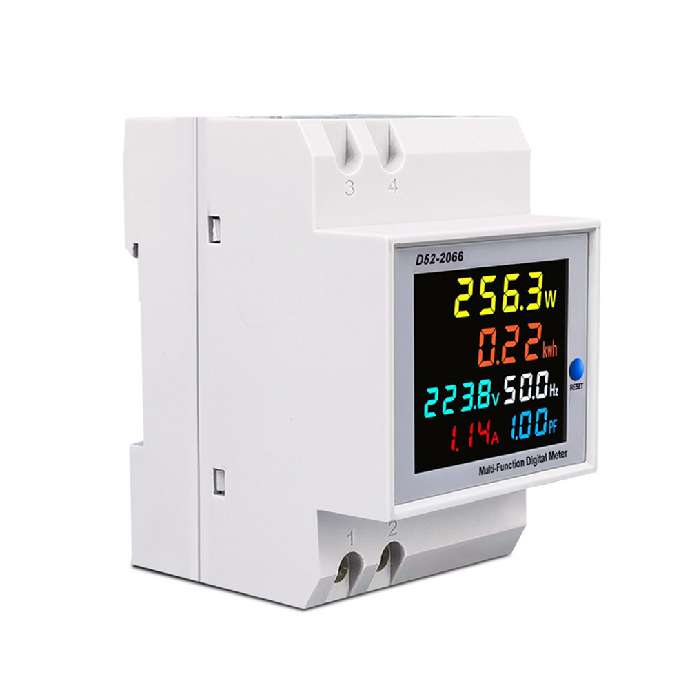 

D52-2066 6 in 1 Din Rail Single Phase Smart Energy Meter AC kWh Wattmeter, Ac40.0-300.0, 501 Original