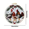 Chicken-DIY Embroidery Kit with Pattern Cotton Threads Needles Hoop 25*25cm/9.84*9.84in