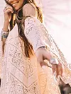 Lace Embroidered Loose Spaghetti-Neck Casual Mini Dress