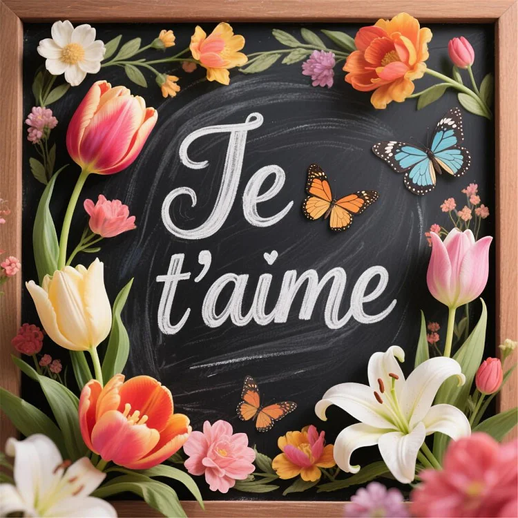 French I Love You 40*40CM (Canvas) Full Round Drill Diamond Painting gbfke