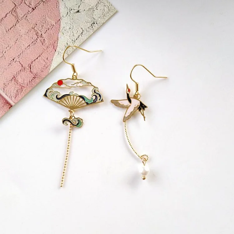 Cute Rabbit Cat Fan Earrings