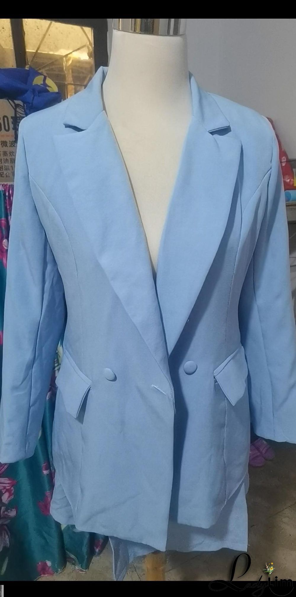 Solid Color Suit Blazer Coat Skirt Two Piece