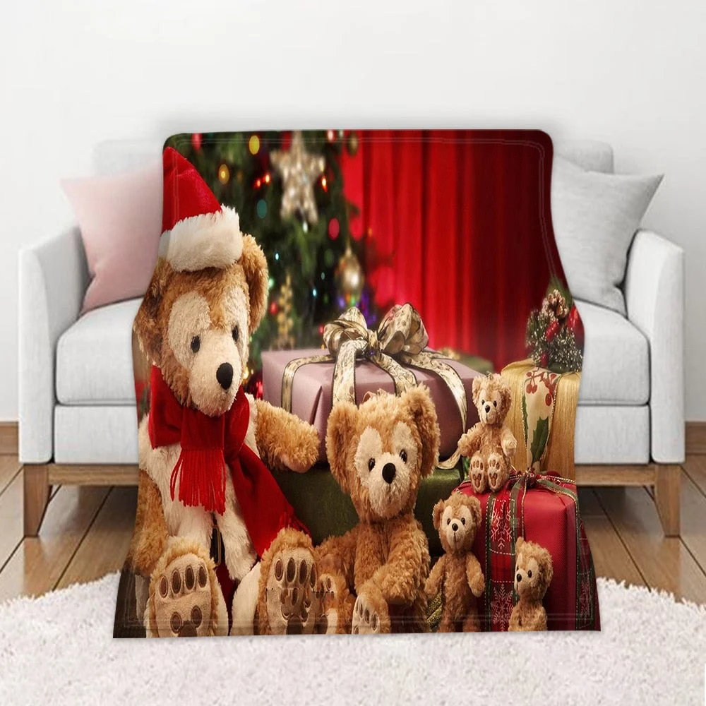 Christmas Blanket Winter Warm Decorative Sofa Living Room Rest Bed To Sleep Flannel Printed Pattern Home Blanket