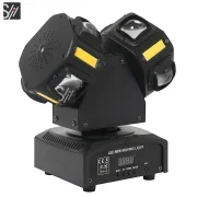 🛒Lumină cu cap mobil cu braț dublu Noua lumină stroboscopică cu fascicul DJ de 120W Efect de scenă rotativă RGBW Disco Party DMX Lumină de control al sunetului