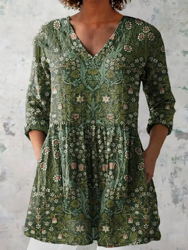 Simpfit Damen Bluse mit Blumenmuster „Art Iris“