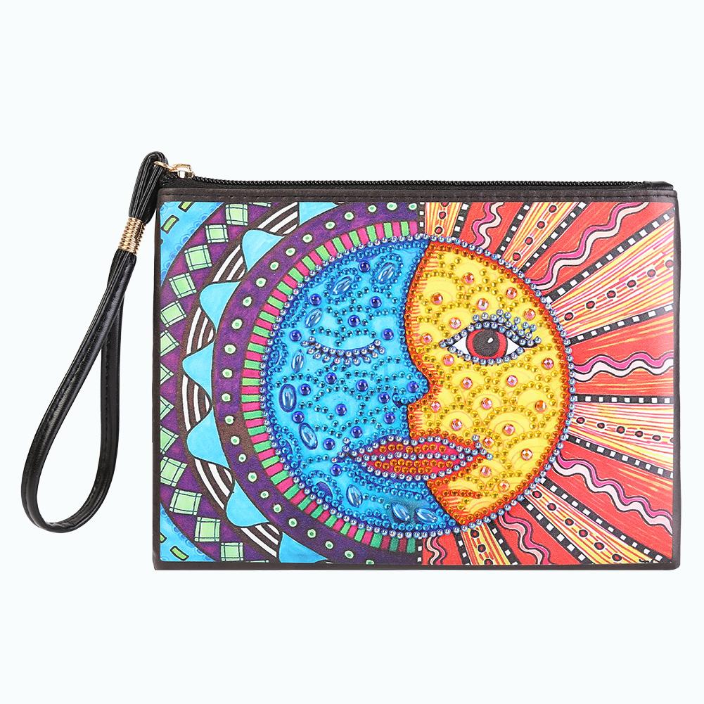

Sun Moon Face-DIY Creative Diamond Wristlet Bag, 501 Original