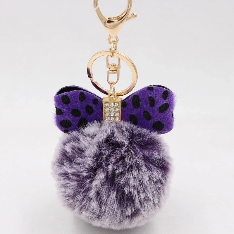 1 Piece Fashion Bow Knot Leopard Pu Leather Women’s Bag Pendant Keychain