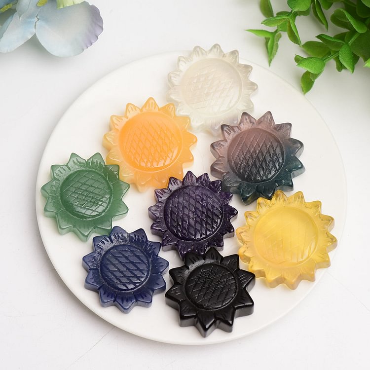 1.3"-1.5"   Crystal Sunflower Carving