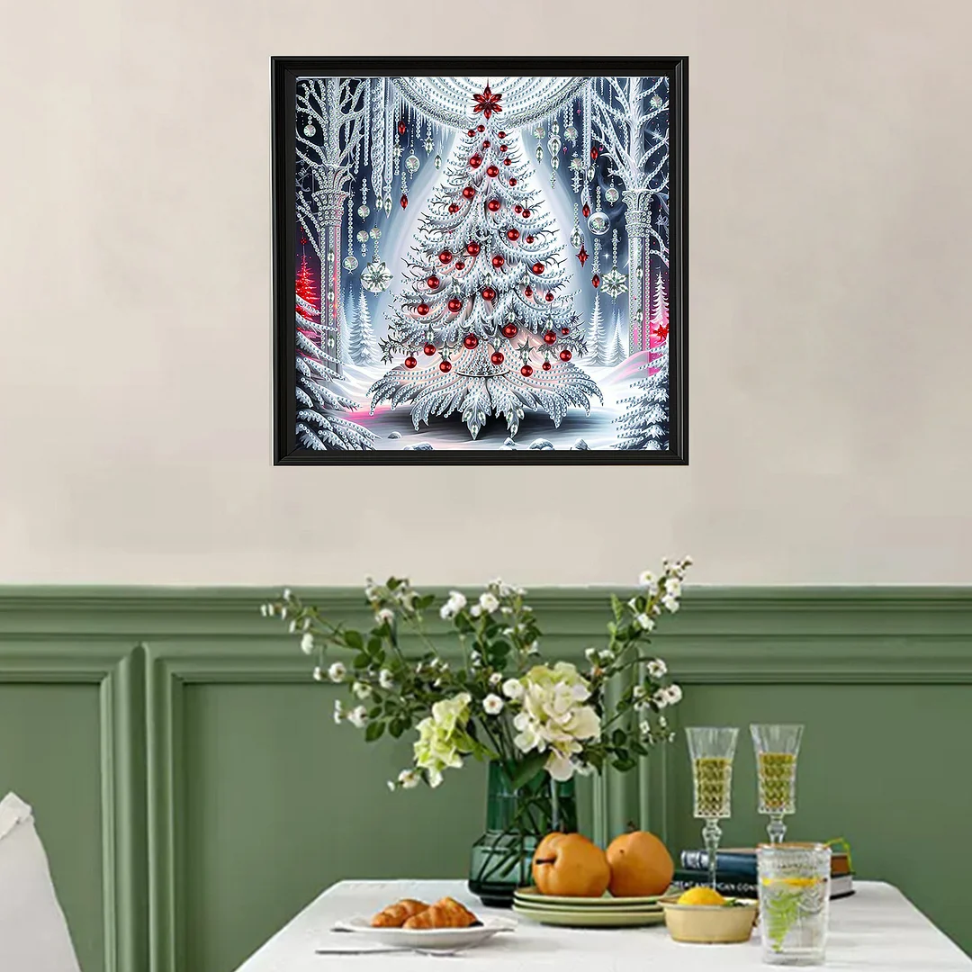 Xmas Tree Special Shaped 5D DIY Partial Drill Diamond Art Kit Home Decor 30x30cm