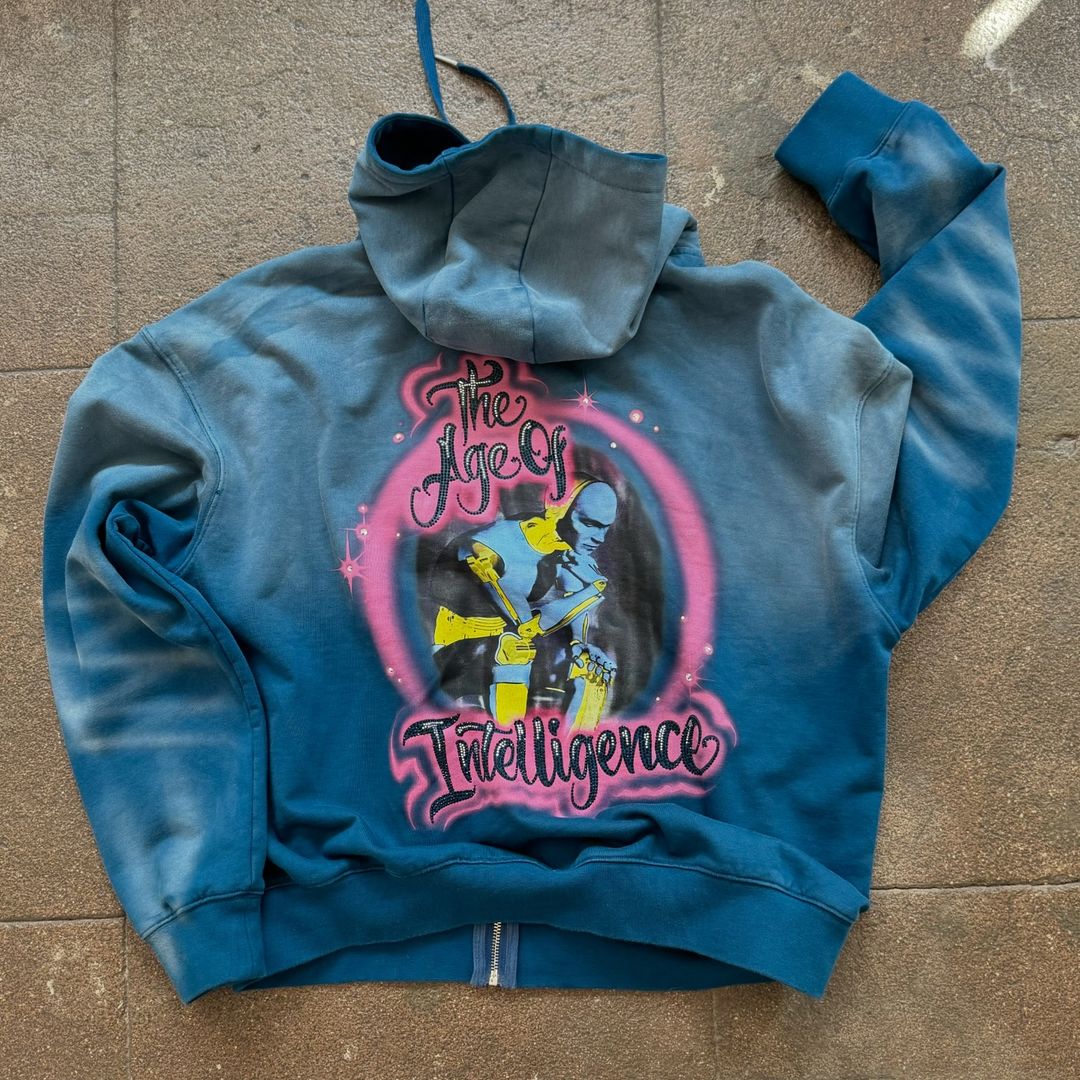 Silent casual street retro washed hoodie