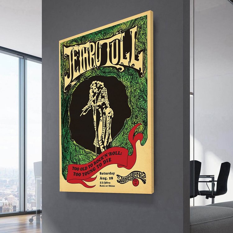 Jethro Tull Too Old to Rock 'n' Roll: Too Young to Die Tour Canvas Wall Art MusicWallArt