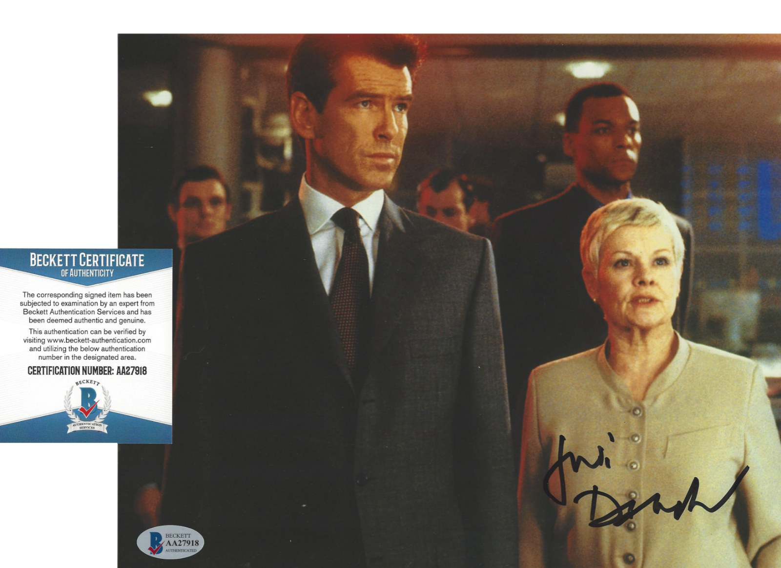 JUDI DENCH SIGNED JAMES BOND M 8x10 MOVIE Photo Poster painting CASINO ROYALE 4 BECKETT COA BAS