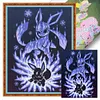 Orange Silhouette Pok&eacute;mon-11CT Stamped Cross Stitch 40*53cm