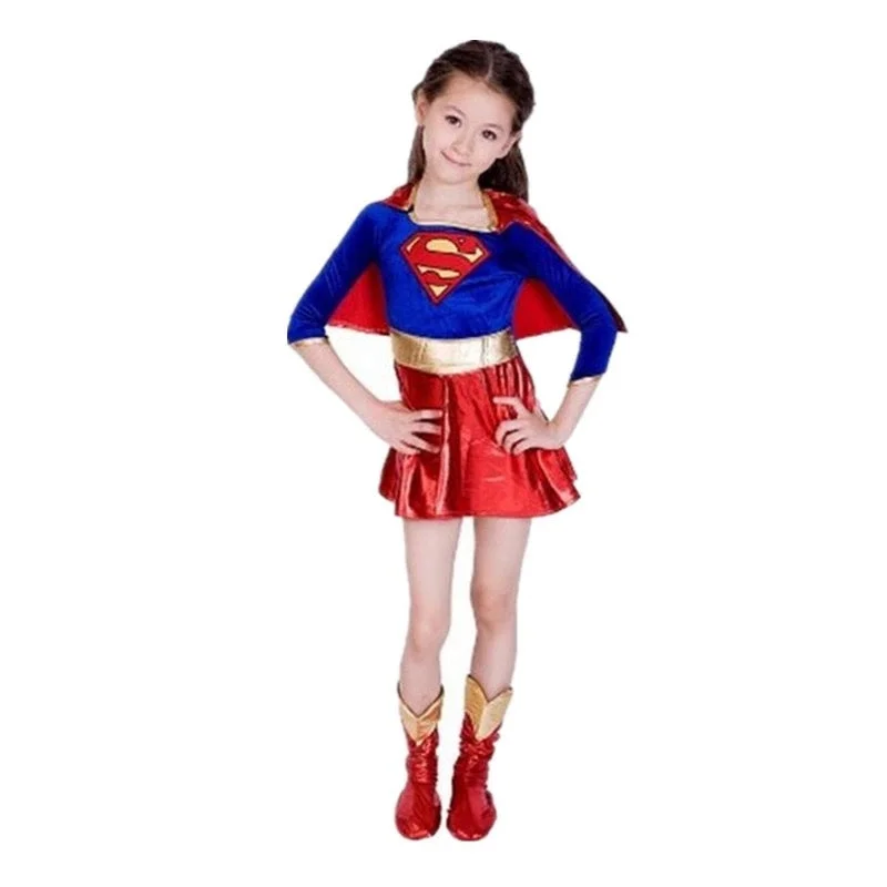 Supergirl Cosplay Fancy Halloween Dress Costume