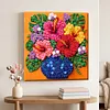 Monstera Deliciosa Vase Button Picture Art DIY Kit 30x30cm Frame Button Painting