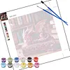Framed Sleeping Little Dragon-Paint By Numbers Acrylic Painting 20*20Cm With Color Box 3Ml（12Colors）