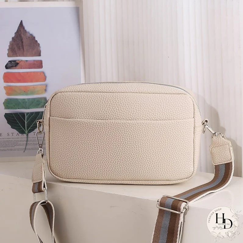 Cross-Border Hot Lychee Pattern Women's Cross-Body Bag New Special-Interest Design Wide Shoulder Strap Fashion Simple Shoulder Bag