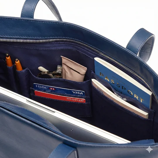 Knomo Maddox Leather Laptop Tote Briefcase