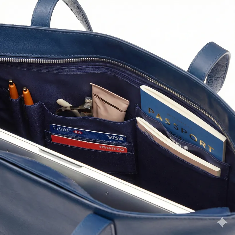 Knomo Maddox Leather Laptop Tote Briefcase