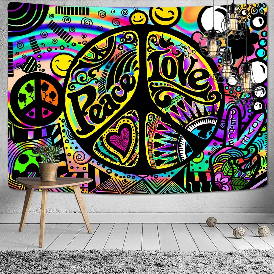 Viking Raven Tapestry Mysterious Viking Meditation Psychedelic Runes Art Wall Hanging Tapestries for Living Room Decor Yoga Mat