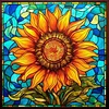 Diamond Painting-DIY Full Round Drill Stained Glass Sunflower