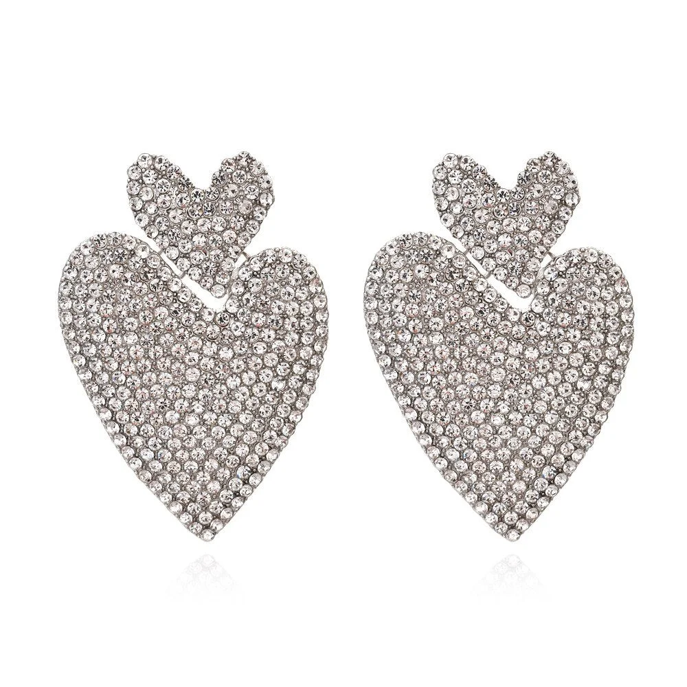 Dvacaman 2020 New Fashion Personality Glass Stones Ear Cuff Tassel Earrings for Women Rhinestone Ear Cuff Wrap Stud Clip Earring