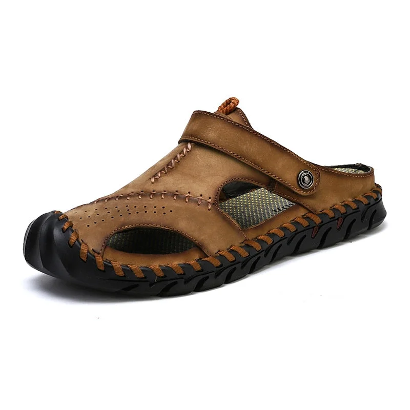 Classic Men's Sandals Summer Genuine Leather Men's Slippers Roman Designer Men's Luxury Sandals Soft Designer Man Outdoors Shoes