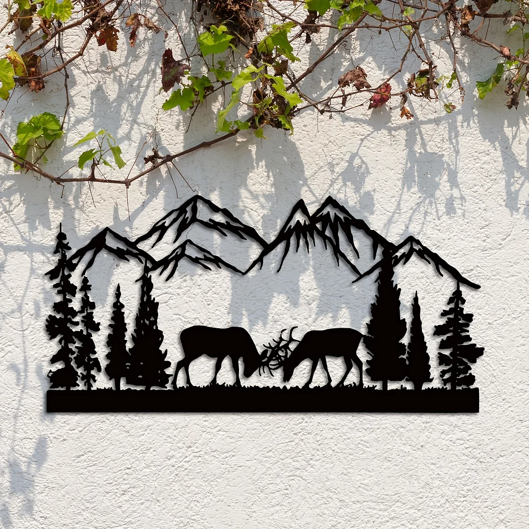 17.7”X8.8”Iron Deer Rustic Hunting Wall Decor