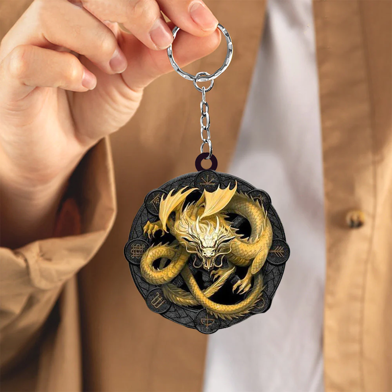 VigorDaily Gift For Dragon Lover Acrylic Keychain DK023