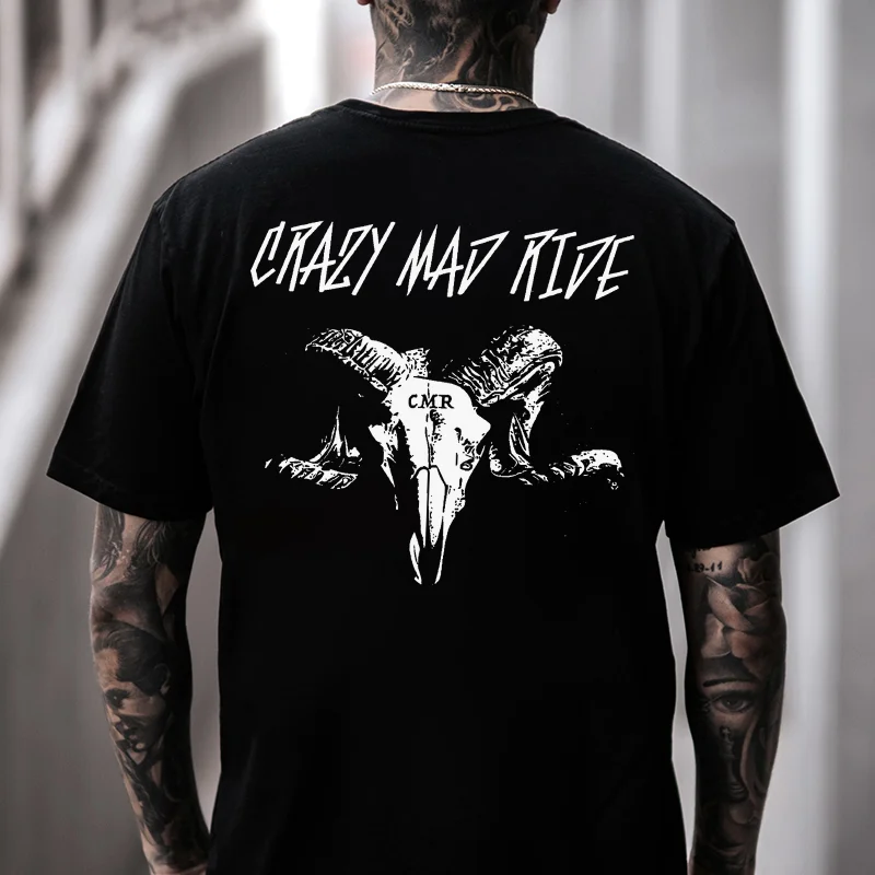 Crazy Mad Ride Printed Men's T-shirt -  