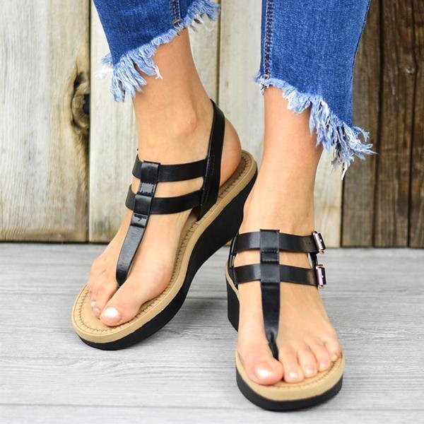 adjustable strap wedge sandals
