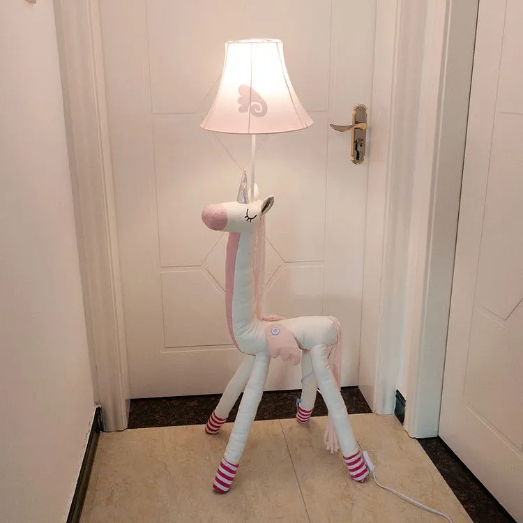 Minori Plush floor lamp in unicorn shape, metal, 130CM long