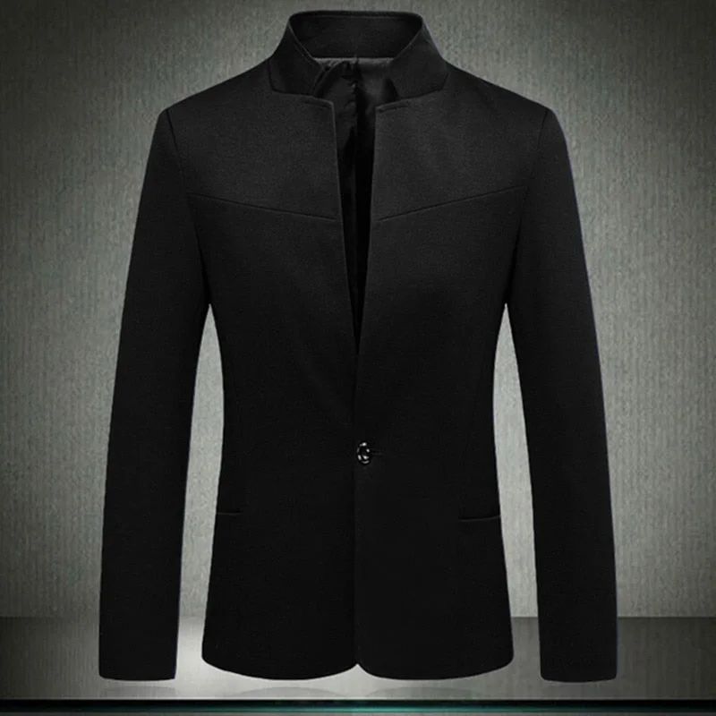 Inongge Men Casual New Arrival Male Autumn Spring Dress Suit Fashion High Quality Chinese Style Stand Collar Blazers Coat Brand Jacket