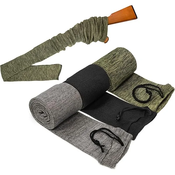 GUGULUZA Knit Gun Sock, Silicone Treated Gun Socks Sleeve for Rifle/Shotgun Storage