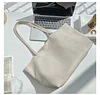 Minimal Plain Color Soft Leather Women's Shoulder Tote Bag
