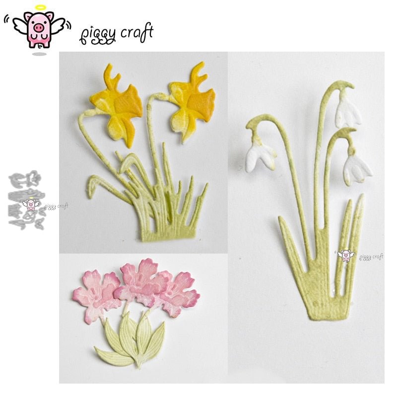 Piggy Craft metal cutting dies cut die mold Butterfly flower jungle Scrapbook paper craft knife mould blade punch stencils dies