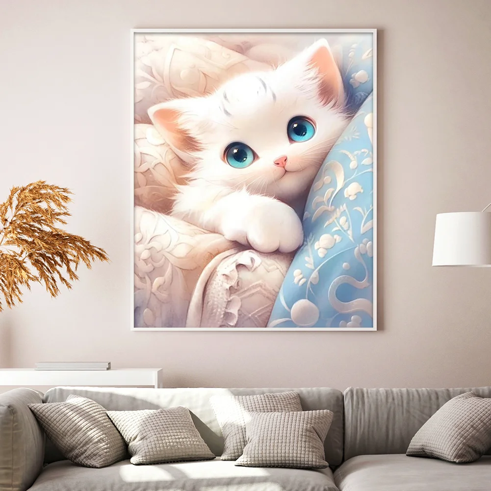 11CT Full Stamped Cross Stitch - Cat(Canvas|40*50CM)