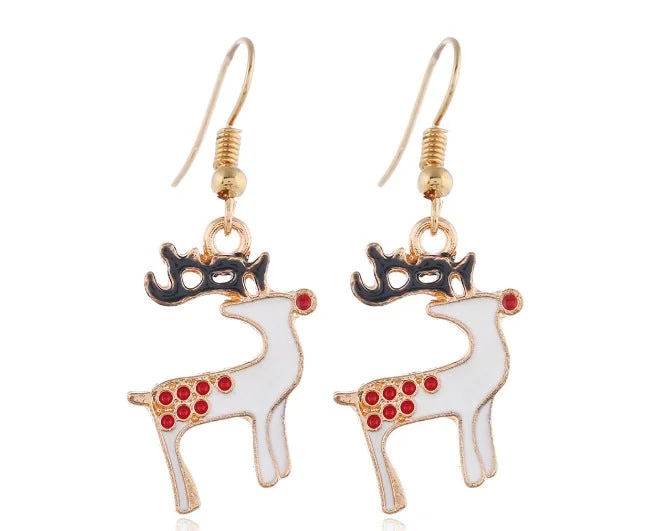 Tinyname&reg; Santa Claus Elk Snowflake Creative Earrings