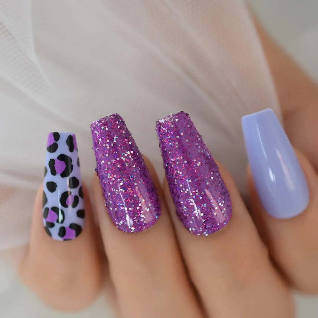 Detachable Medium Coffin Fakw Nails Snakeskin Nails Pre-Design Gelx Nails Tip Nails Stick On Nails Full Cover Nails Wholesale RU-Nail Inspo